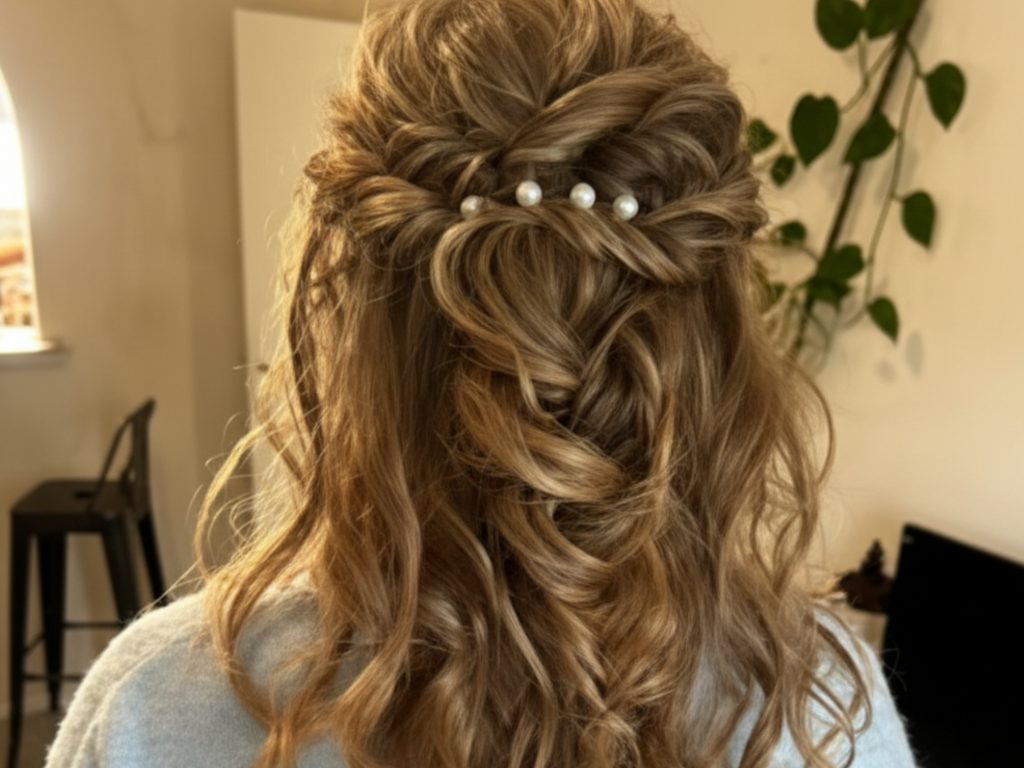 Coiffure élégante avec tresses et chignon – Mademoiselle S à Proyart