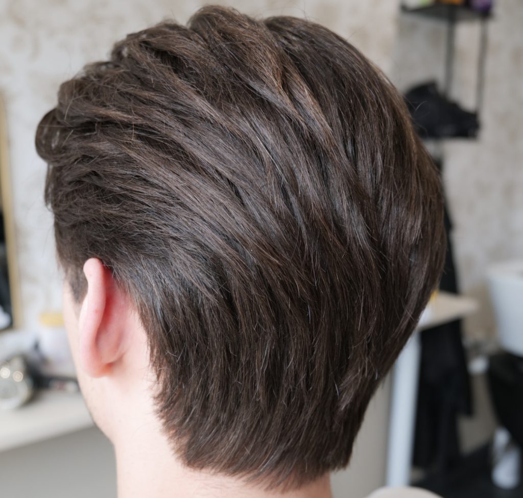 Coupe homme réalisée au salon Mademoiselle.S Coiffeuse Visagiste à Proyart